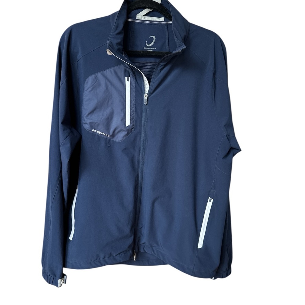 Zero Restriction Navy Jacket Men’s Large Full Zip Golf Waterproof